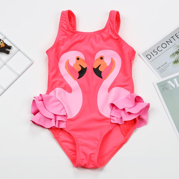 Girls Flamingo Swimsuit one piece for 5-8 years old