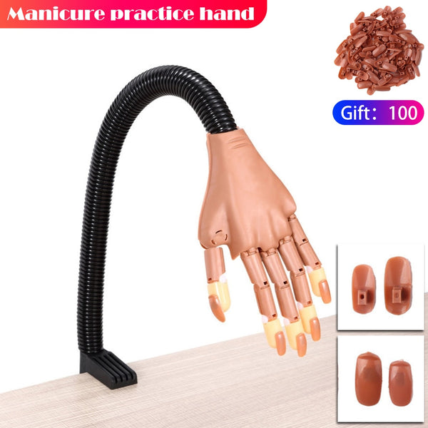 Practice Fake Hand for Nails Training Adjustable Fingers With Nail Tips