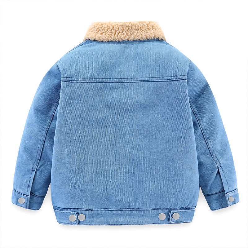 Denim Coat Winter Fleece Jacket for Kids 3T-10T