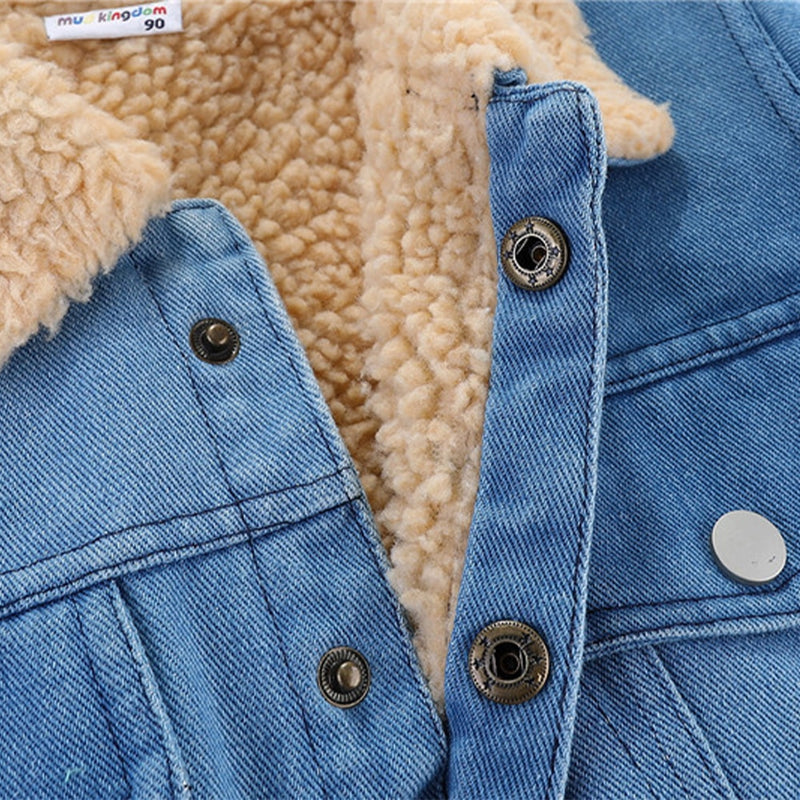 Denim Coat Winter Fleece Jacket for Kids 3T-10T