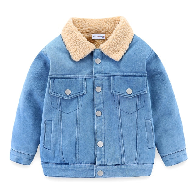 Denim Coat Winter Fleece Jacket for Kids 3T-10T