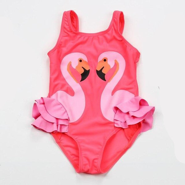 Girls Flamingo Swimsuit one piece for 5-8 years old