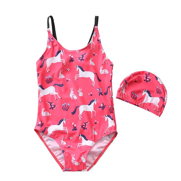 Girls Unicorn Swimsuit one piece for 2-8 years old