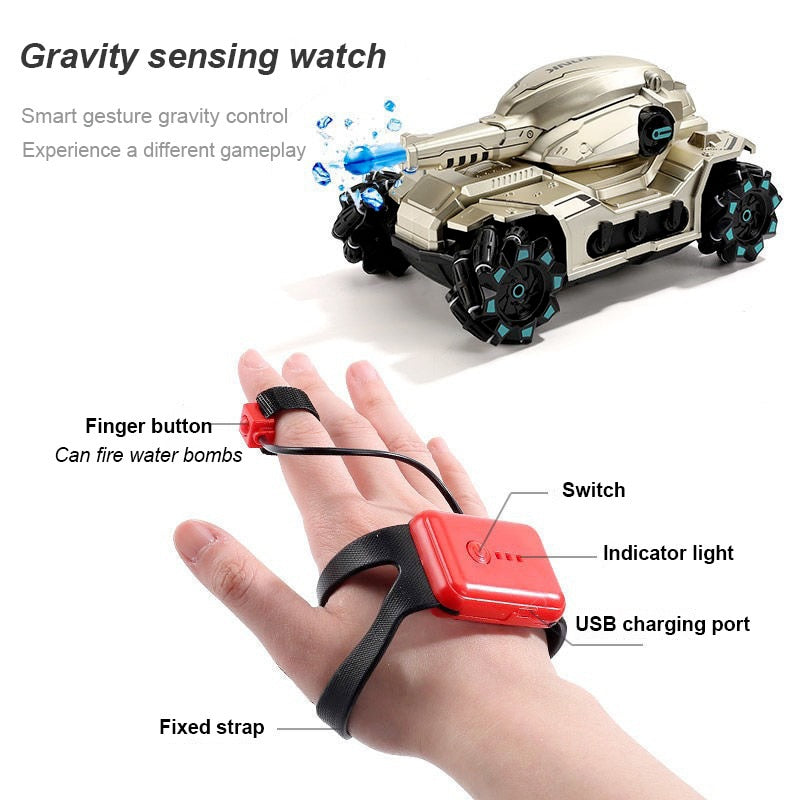 RC Car 4WD Tank Water Bomb Shooting Toy for kids