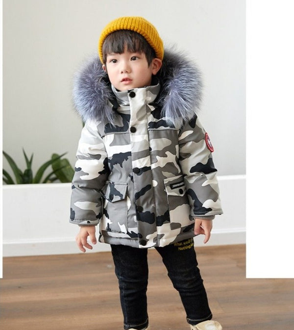 Winter Coat Camouflage Down Jacket for Kids 2T-8T