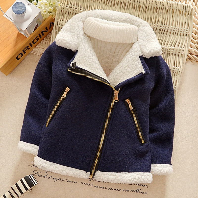 Fleece Velvet Coats Jackets for Toddler Boys Girls 1-4T