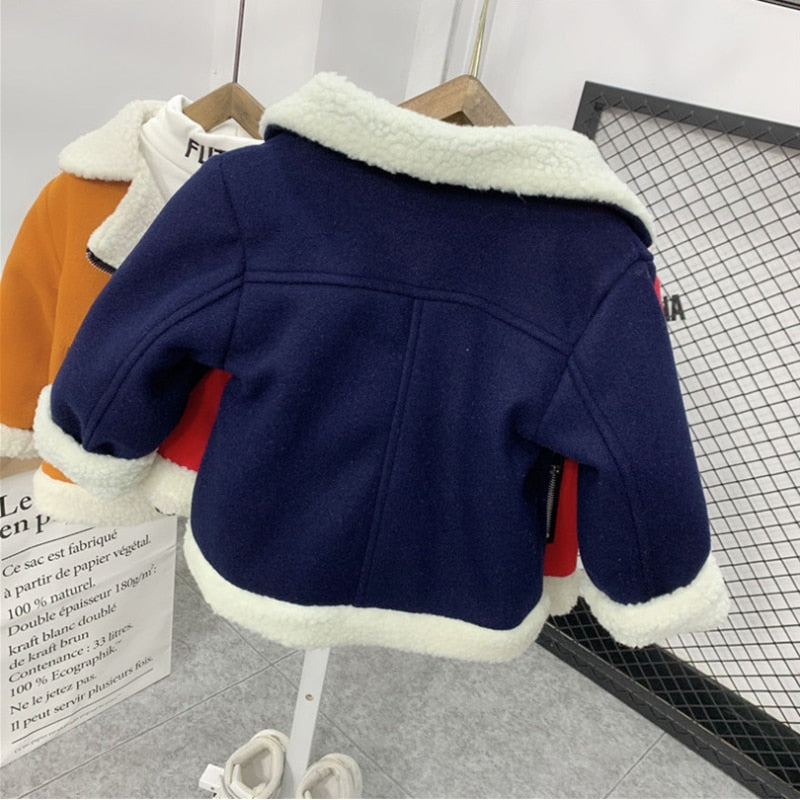 Fleece Velvet Coats Jackets for Toddler Boys Girls 1-4T