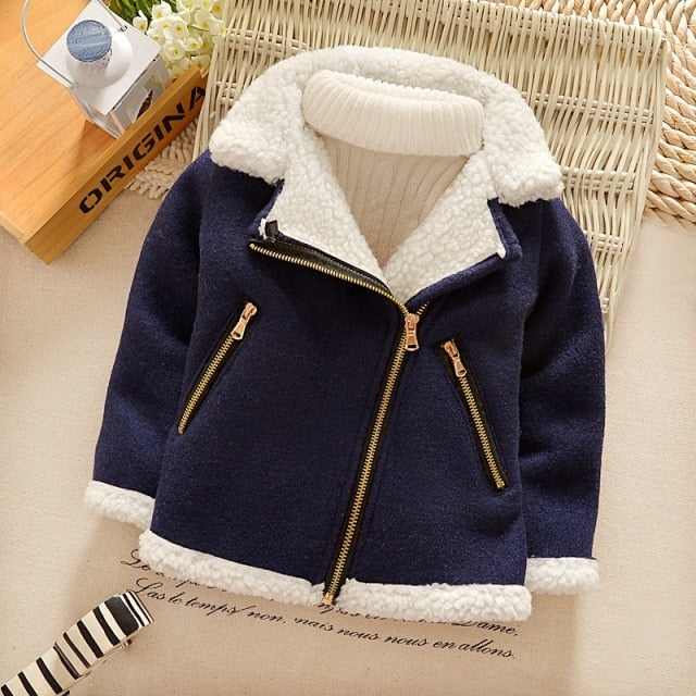 Fleece Velvet Coats Jackets for Toddler Boys Girls 1-4T