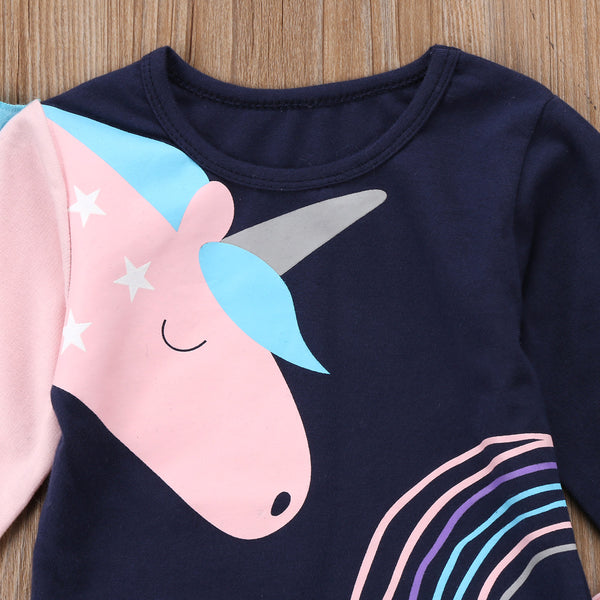 Unicorn Tracksuit Pajamas Home wear for Girls 2-6 years old - High-quality and Reasonable price - TWA