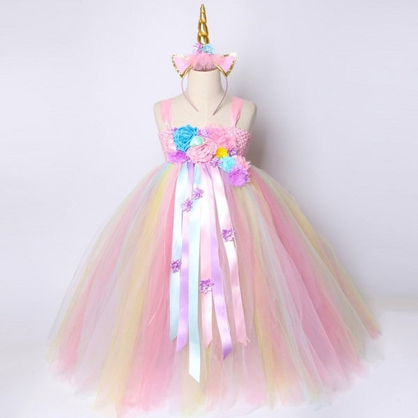 Unicorn Pastel Tulle Party Dress for Girls 1-14 Years old - High-quality and Reasonable price - TWA