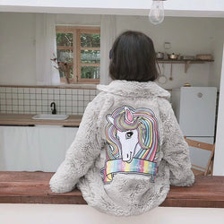 Unicorn Faux Fur Jacket for Girls 1-10 Years old - High-quality and Reasonable price - TWA